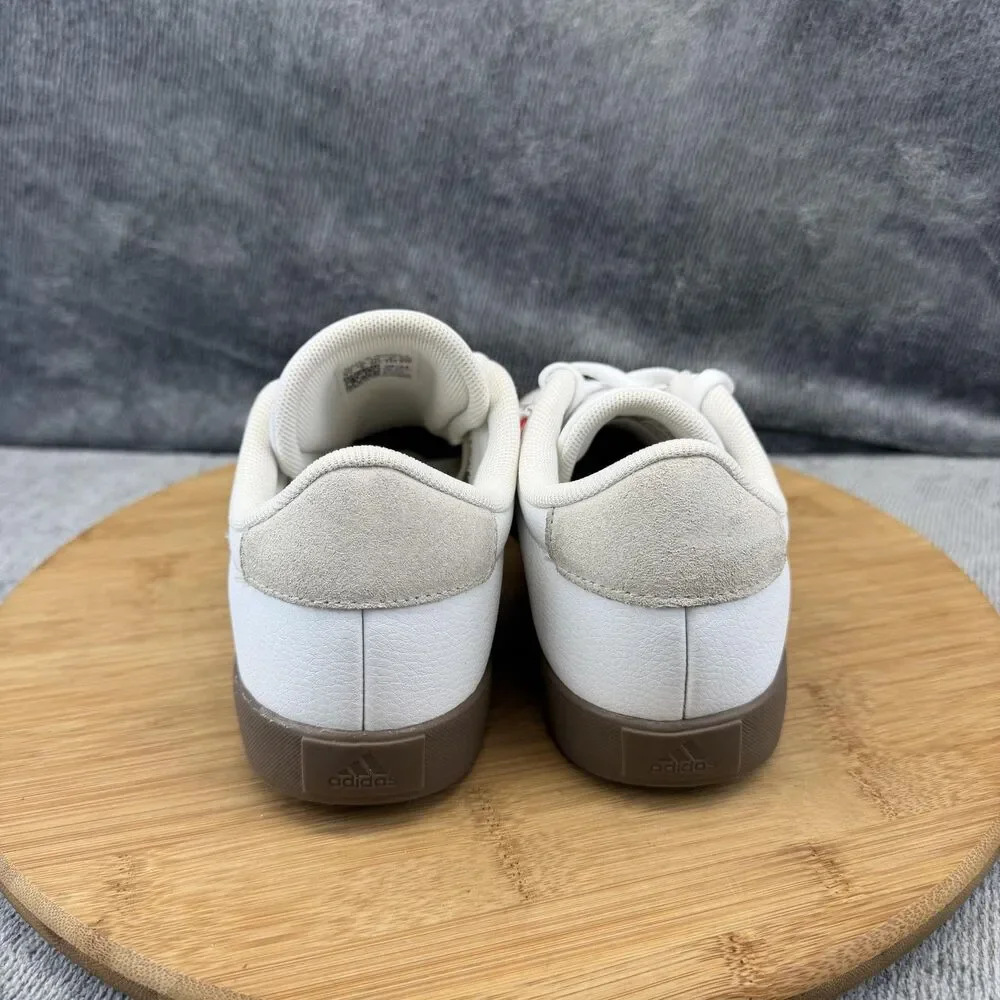Adidas Shoes Girls Size 3.5 White Red Striped Gum Sole Low Top Sneakers IH3484